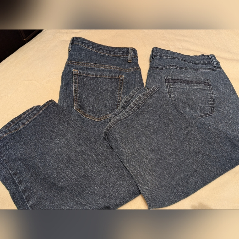 2 Pr. Classic Blue Denim Capris.  Size 16.
